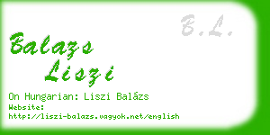 balazs liszi business card